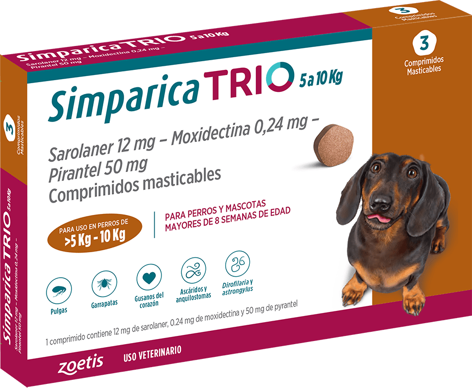 Simparica Trio Para Perros 5 A 10 Kg – 3 Comp